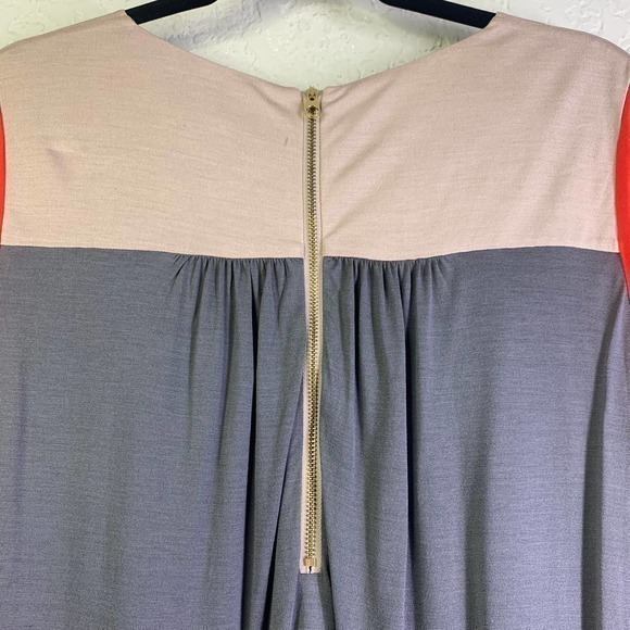 TED BAKER Multi-Color Block Long Sleeve Blouson Dress - Picture 6 of 10